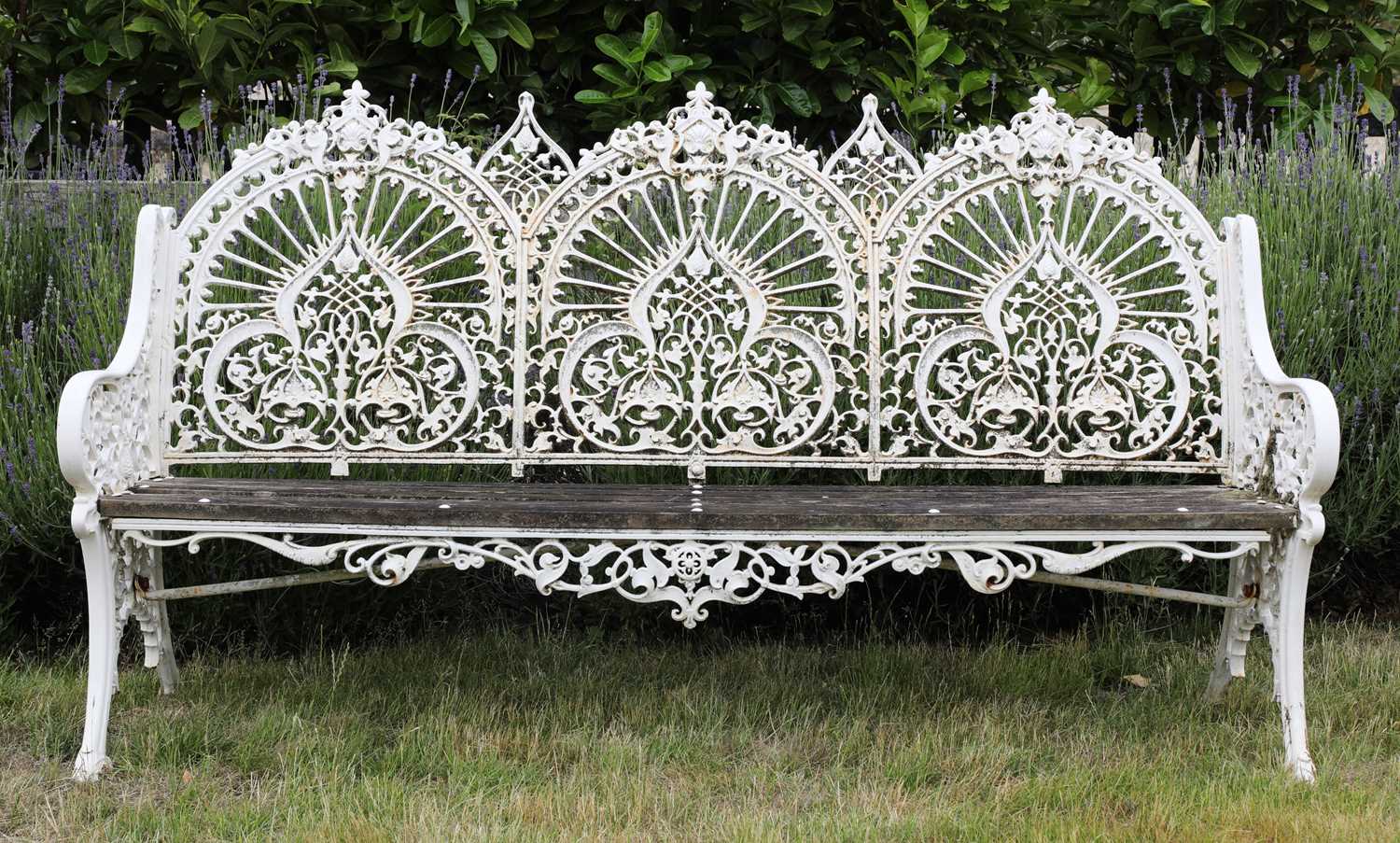 Lot 297 - A cast iron Coalbrookdale pattern bench