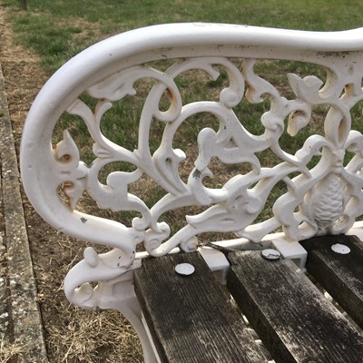 Lot 297 - A cast iron Coalbrookdale pattern bench