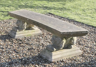 Lot 988 - A pair of large reconstituted stone benches