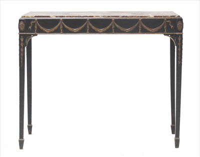 Lot 946 - A George III ebonised and gilt console table