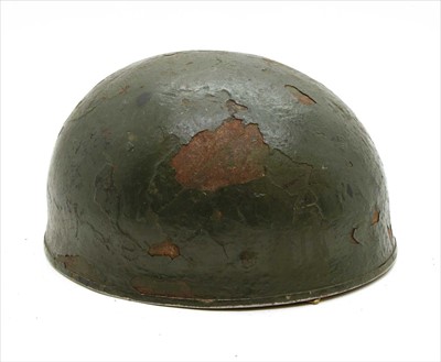 Lot 172 - A WWII British Airborne paratrooper helmet, liner and chin strap