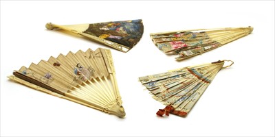 Lot 100 - An 18th century ivory and pique inlaid fan