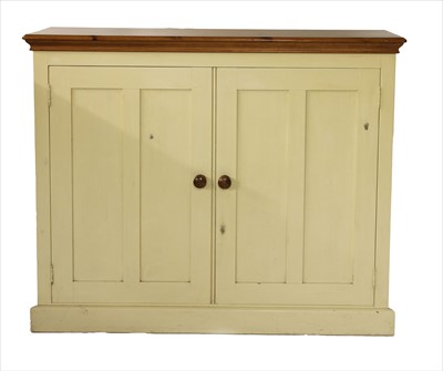 Lot 463 - A painted pine cupboard