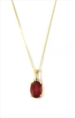 Lot 31 - A gold treated ruby pendant