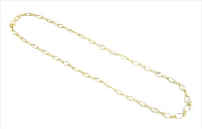 Lot 108 - A gold moonstone rivière necklace