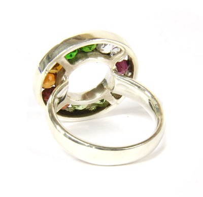 Lot 106 - A silver assorted gemstone ring