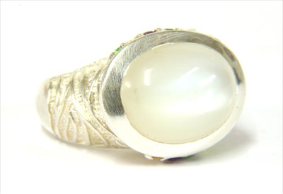 Lot 110 - A silver assorted gemstone ring