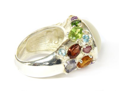 Lot 110 - A silver assorted gemstone ring