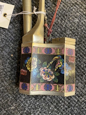 Lot 49 - A collection of four Chinese cloisonné water pipes