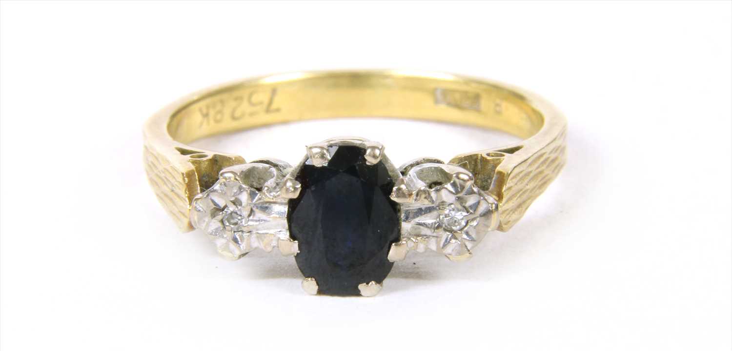Lot 12 - A gold sapphire and diamond ring