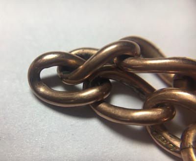 Lot 174 - A 9ct gold curb link double Albert chain