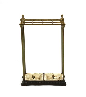 Lot 526 - A Victorian brass and cast iron stick stand