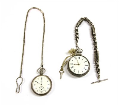 Lot 62 - A William IV sterling silver pair case fusee verge pocket watch