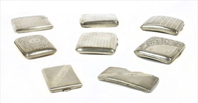 Lot 96 - Six silver cigarette cases