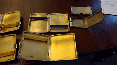 Lot 96 - Six silver cigarette cases