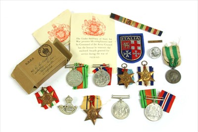 Lot 150 - WWll medals, some to Wilfred Collett, 1939-45 Star