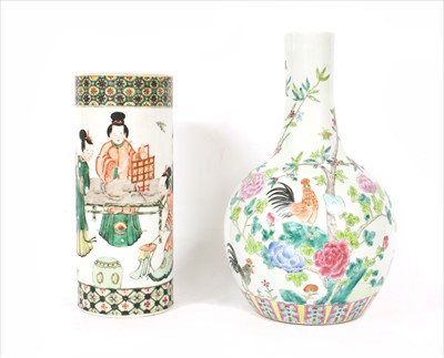 Lot 242 - A Cantonese bottle vase