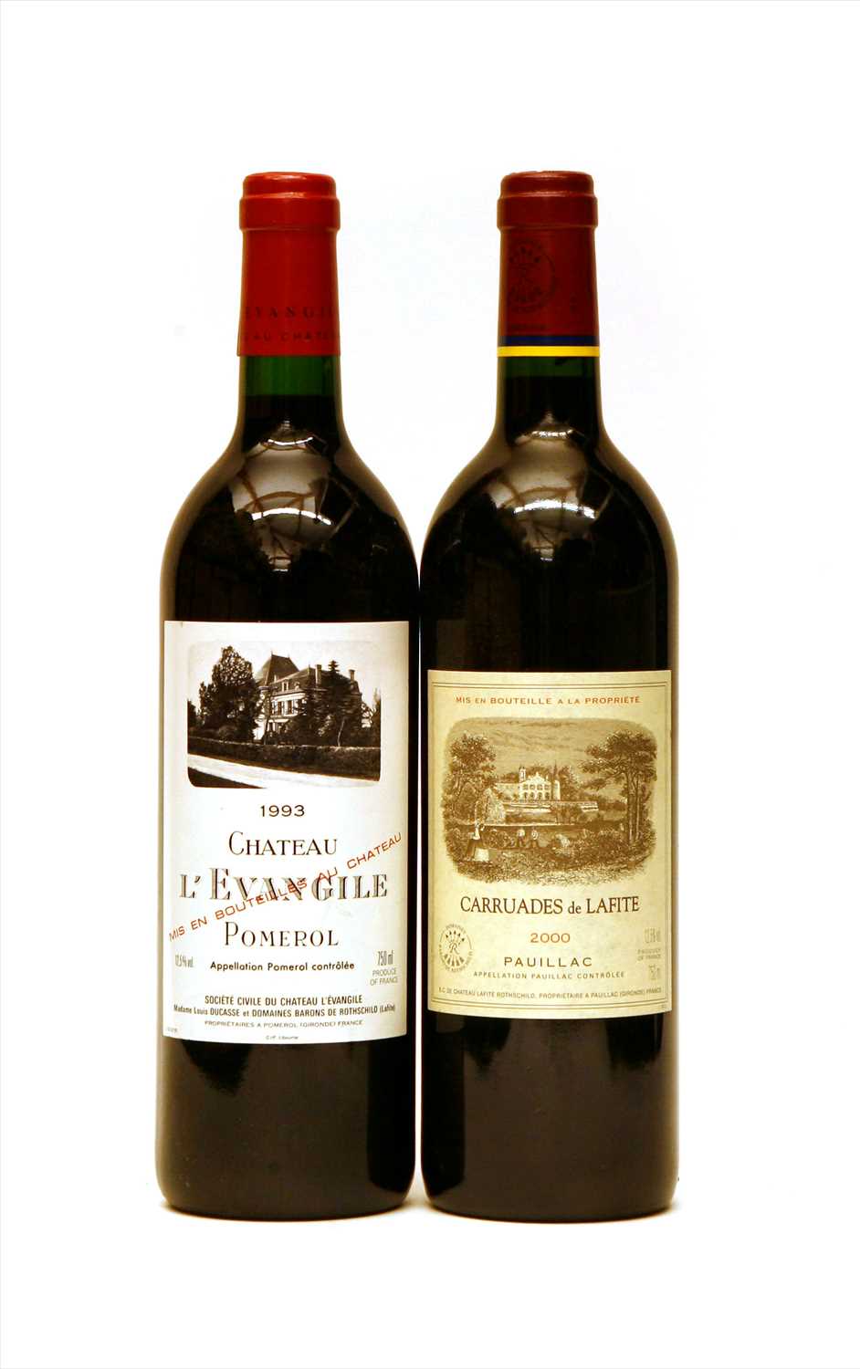 Lot 270 - Carruades de Lafite, 2000, one bottle and Chateau L'Evangile, 1993 one bottle