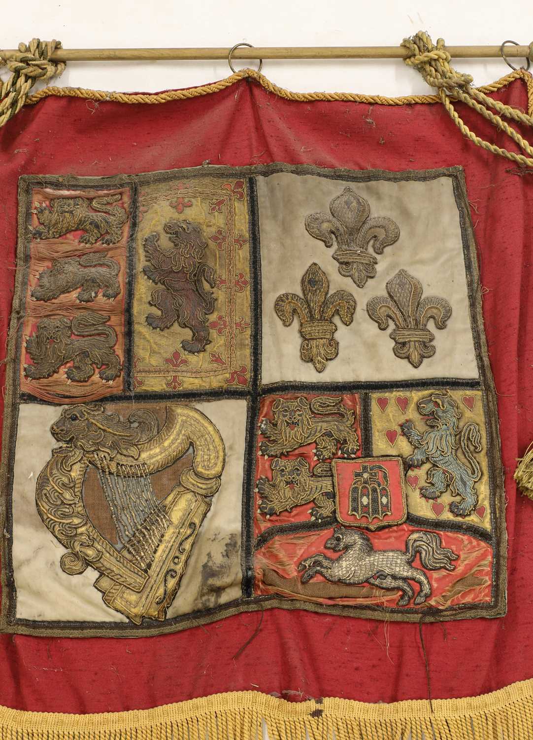 Lot 658 - An English embroidered banner,