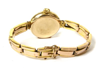 Lot 183 - A ladies' 9ct gold mechanical bracelet watch