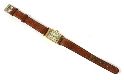 Lot 191 - An Art Deco 9ct gold Rotary mechanical strap watch
