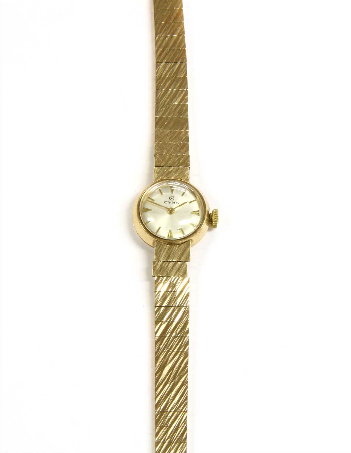Lot 59 - A ladies' 9ct gold Cyma mechanical bracelet watch