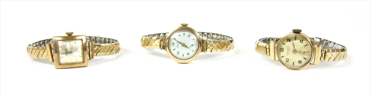 Lot 65 - A ladies' gold Pesag mechanical bracelet