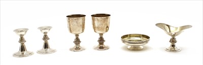 Lot 107 - A six piece Gothic style silver suite