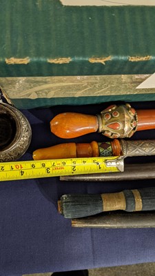 Lot 187 - Two gilt and silvered metal chibouk pipes