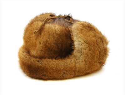 Lot 1137 - A Lock & Co Muskrat fur 'Deer Stalker' hat