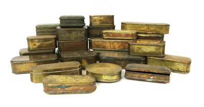 Lot 226 - Twenty-three copper and brass and copper tobacco boxes