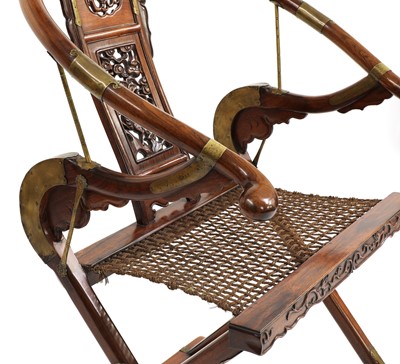 Lot 277 - A Chinese huali folding chair