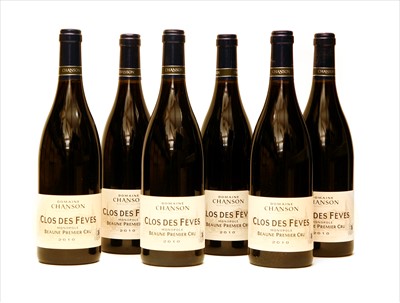 Lot 166 - Domaine Chanson, Clos Des Fèves, Beaune Premier Cru, 2010, six bottles (owc)
