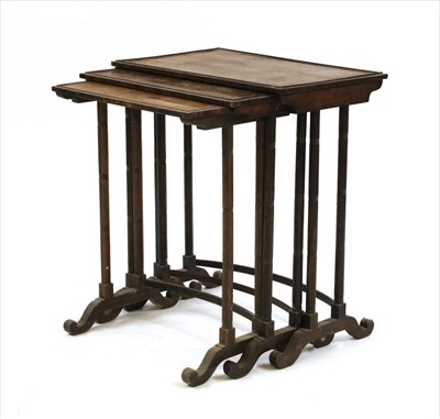 Lot 594 - A Regency rosewood nest of three tables