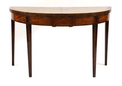 Lot 550 - A George III inlaid satinwood demilune card table