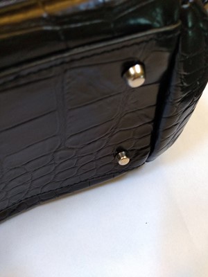 Lot 1014 - A Furla crocodile embossed patent leather tote bag
