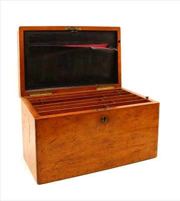 Lot 268 - A mid 19th century walnut stationery box