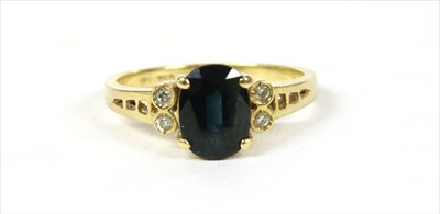Lot 34 - A gold sapphire and diamond ring