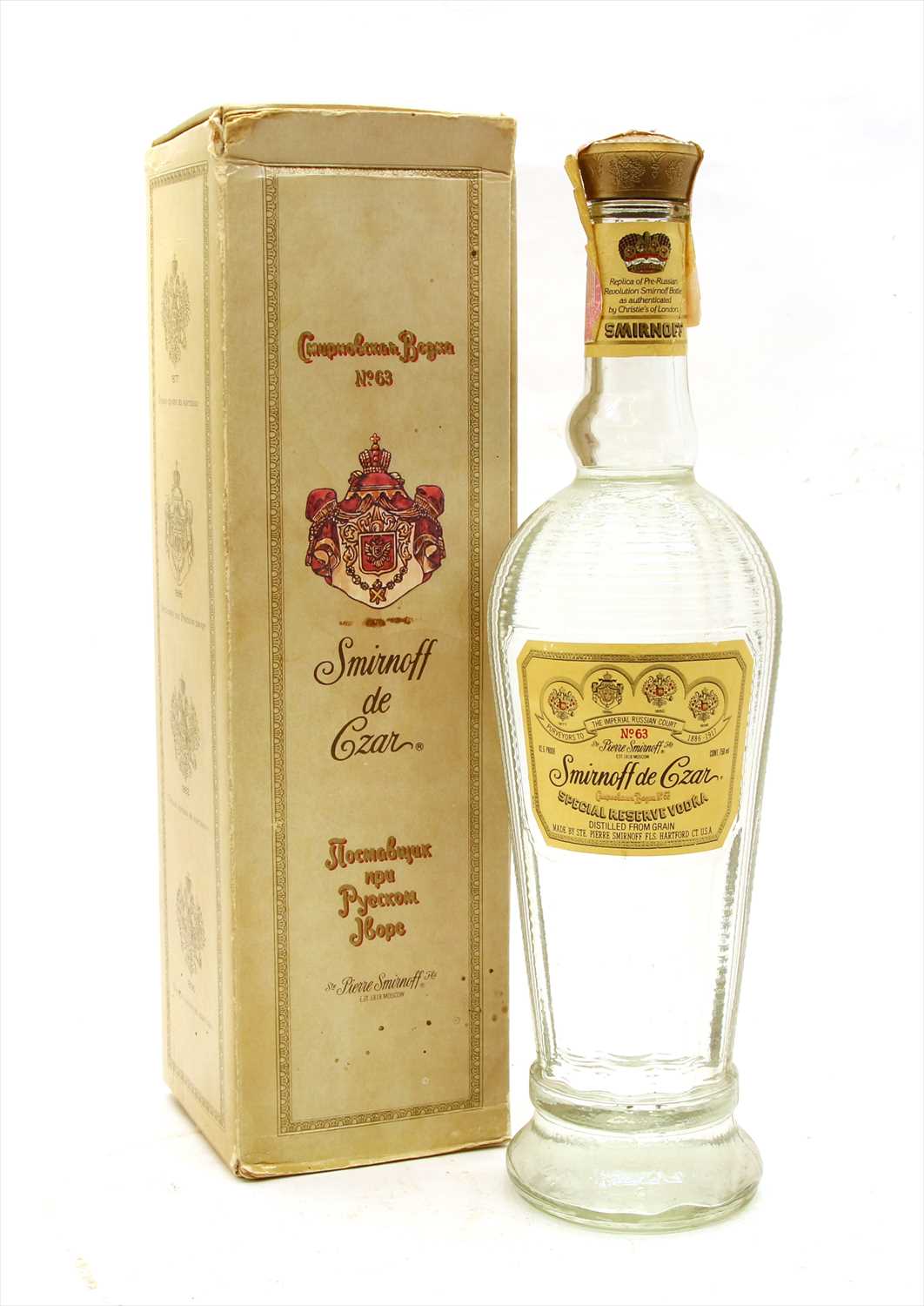 Lot 75 - Smirnoff de Czar, Special Reserve Vodka