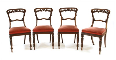 Lot 649 - A set of four William IV mahogany dining chairs