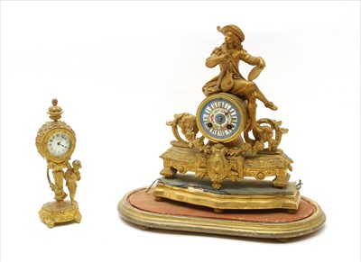 Lot 351D - A 19th century gilt French clock