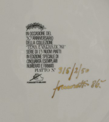 Lot 128 - A 'Themes and Variations' (Tema e Variazioni) plate