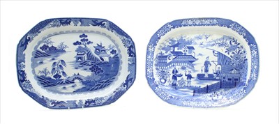 Lot 340 - Two large blue and white dishes