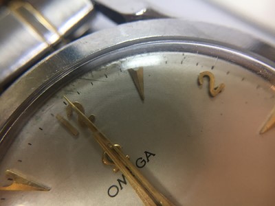 Lot 199 - A gentlemen's stainless steel Omega mechanical bracelet watch, c.1950