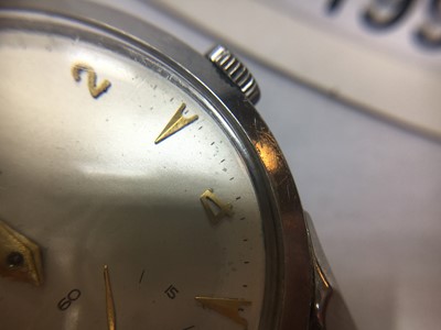 Lot 199 - A gentlemen's stainless steel Omega mechanical bracelet watch, c.1950