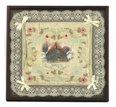 Lot 713 - A First World War silk cushion cover