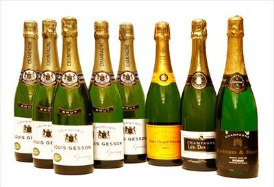 Lot 42 - Assorted non-vintage Champagne to include Louis Gesson, five bottles and three other bottles
