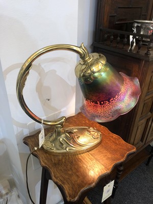 Lot 90 - An Art Nouveau-style gilt metal lamp