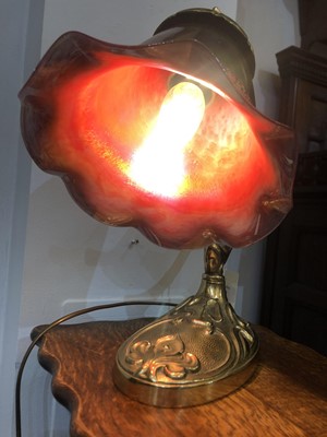 Lot 90 - An Art Nouveau-style gilt metal lamp