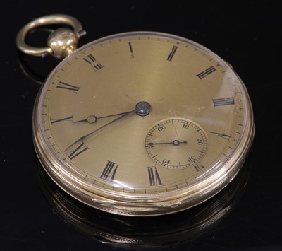 Lot 342 - An 18ct gold key wound quarter repeater open-faced pocket watch